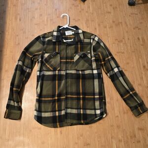 Green Plaid Button-Up Shirt/Jacket